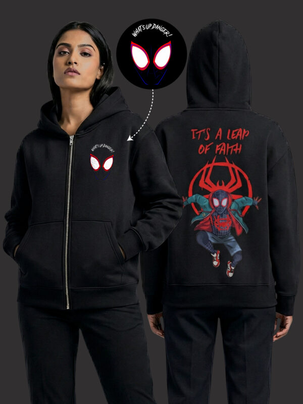 zipper hoodie, Miles Morales Zipper Hoodie, Trendy zipper hoodie, winter hoodie