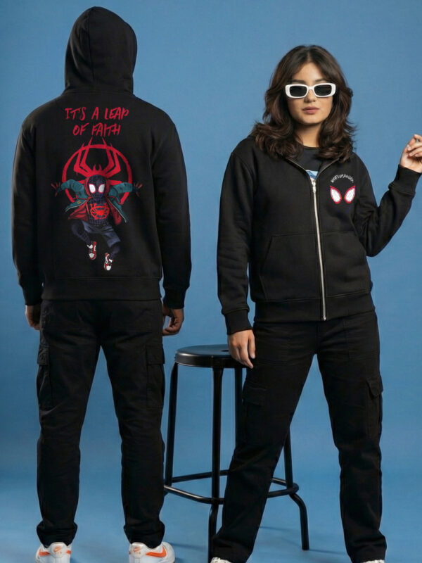 zipper hoodie, Miles Morales Zipper Hoodie, Trendy zipper hoodie, winter hoodie