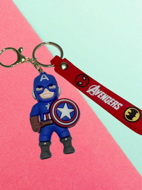 Captain America 3D Keychain, Captain America keychain, Avengers keychain, Marvel superhero keychain, superhero 3D keychain, Captain America rubber keyring, Marvel merchandise, Avengers collectible keychain, superhero accessories, Marvel gift item,