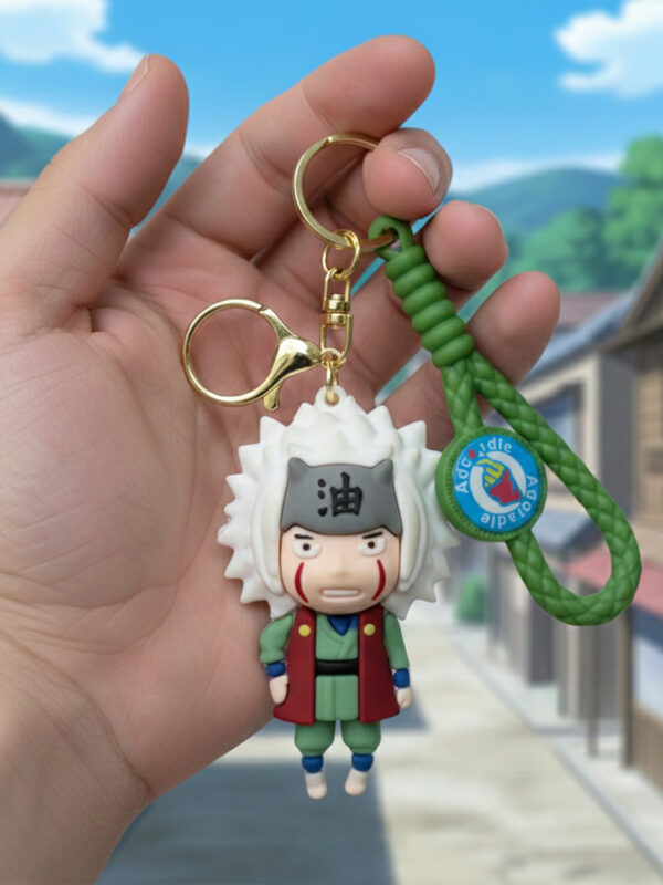 Jiraiya 3D Keychain, Jiraiya keychain, Naruto anime keychain, anime 3D keychain, Jiraiya rubber keyring, Naruto merchandise, Legendary Sannin keychain, anime collectible keychain, otaku accessories, anime gift item,