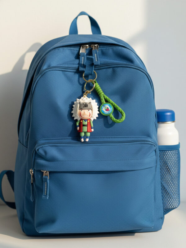 Jiraiya 3D Keychain, Jiraiya keychain, Naruto anime keychain, anime 3D keychain, Jiraiya rubber keyring, Naruto merchandise, Legendary Sannin keychain, anime collectible keychain, otaku accessories, anime gift item,