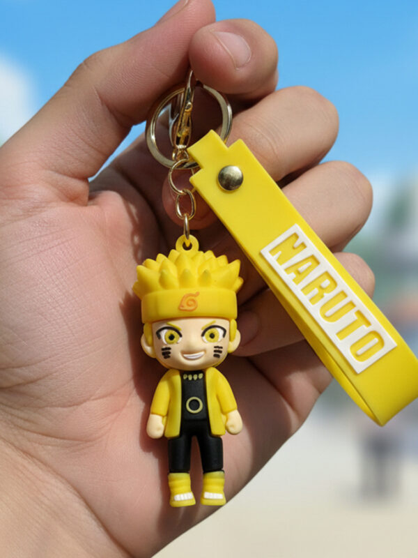 Naruto Uzumaki 3D Keychain, Naruto yellow keychain, Naruto anime keychain, anime 3D keychain, Naruto rubber keyring, Naruto merchandise, Naruto collectible keychain, otaku accessories, ninja keychain, anime gift item,