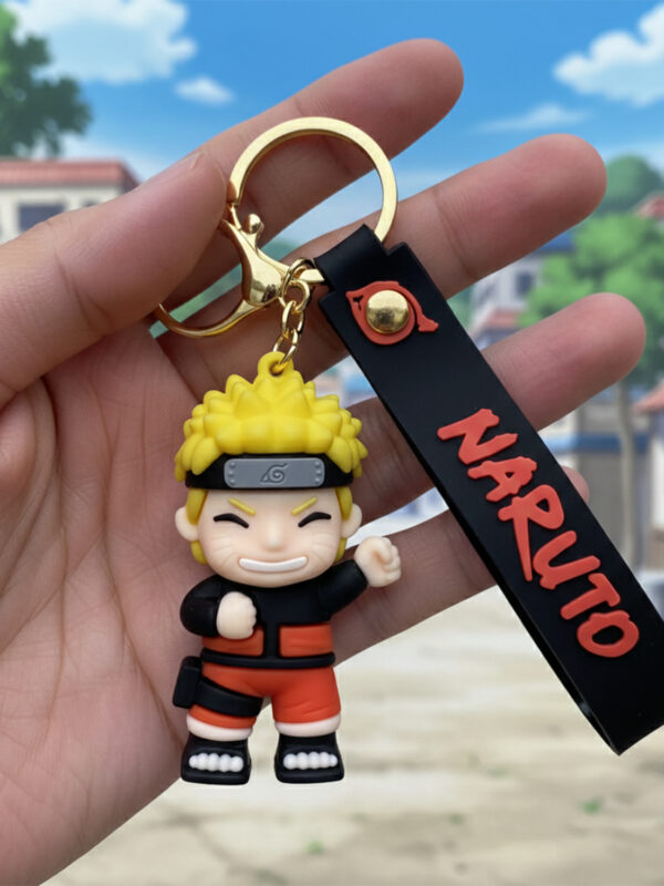 Naruto Uzumaki 3D Keychain, Naruto 3D keychain, anime 3D keychain, Naruto rubber keyring, Naruto chibi keychain, anime merchandise, otaku accessories, Naruto bag charm, ninja keychain, anime gift item,