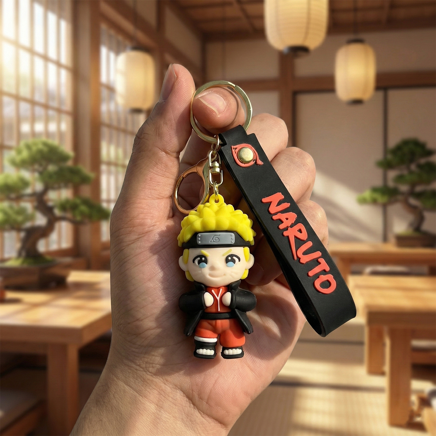 Naruto Keychain, Naruto Uzumaki Keychain, Anime Keychain, Naruto Chibi Keychain, Naruto Rubber Keychain, Anime Merchandise Naruto,