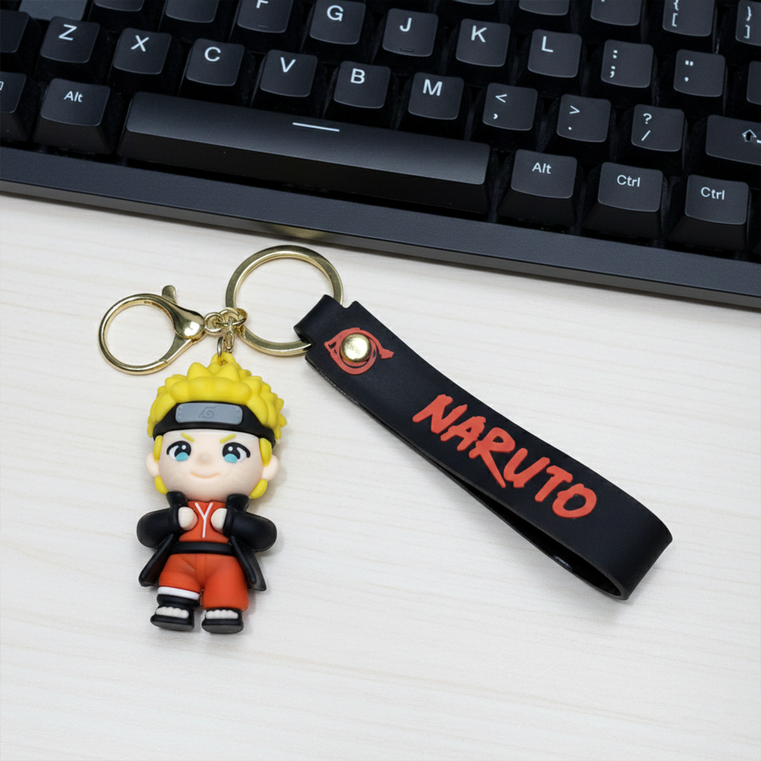 Naruto Keychain, Naruto Uzumaki Keychain, Anime Keychain, Naruto Chibi Keychain, Naruto Rubber Keychain, Anime Merchandise Naruto,