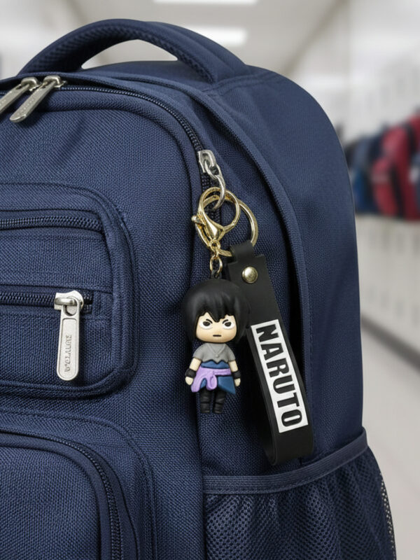 Sasuke Uchiha 3D Keychain, Sasuke keychain, Naruto anime keychain, anime 3D keychain, Sasuke rubber keyring, Naruto merchandise, Uchiha keychain, anime collectible keychain, otaku accessories, anime gift item,