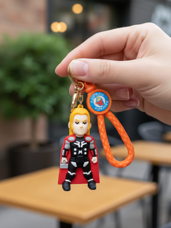 Thor 3D Keychain, Thor keychain, Avengers keychain, Marvel superhero keychain, superhero 3D keychain, Thor rubber keyring, Marvel merchandise, Avengers collectible keychain, superhero accessories, Marvel gift item,
